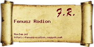 Fenusz Rodion névjegykártya